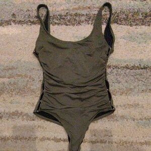 Olive Green One-Piece Swimsuit